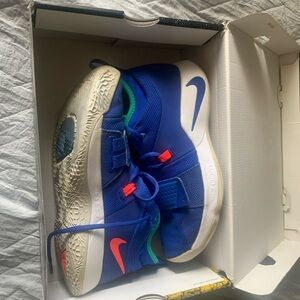 Nike Blue and White Sneakers with Velcro Straps